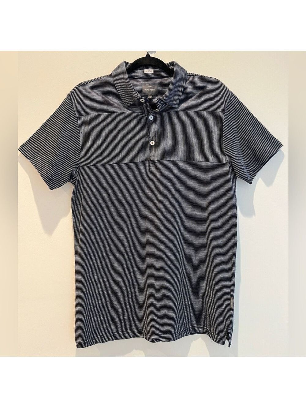 PETER WERTH  Billy Polo Shirt Short Sleeve Stripes 100% Cotton Casual Office NWT